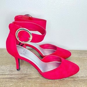 Impo Red Ankle Strap Heels (NWOT), Red, Size 8